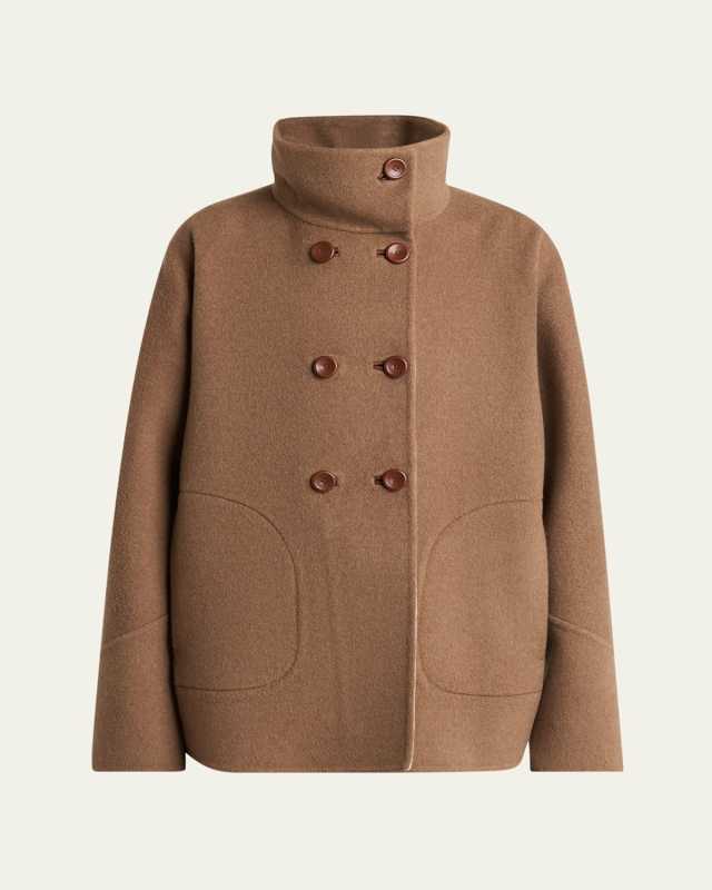 Camden Double-Breasted Cashmere Peacoat